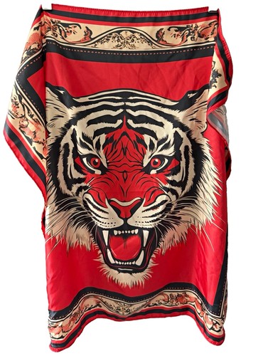 Red tiger animal - red, print