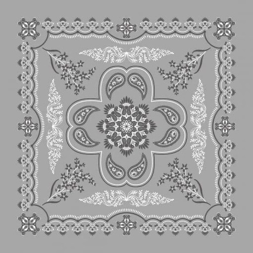 Floral grey paisley 27x27 - paisley,