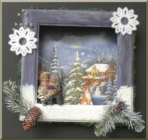 Bild holzrahmen 27x27x4 - bild,