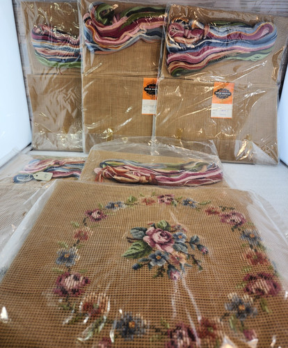 Vtg preworked needlepoint - pc,