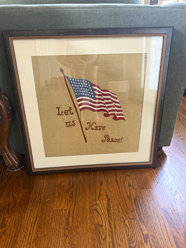 Vintage framed cross - 27",